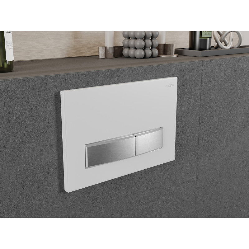 Mexen Fenix 09 przycisk spłukujący, biały/chrom matowy - 600929