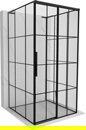 Mexen Rox-3S L kabina prysznicowa 3-ścienna rozsuwana prawa 120 x 120 cm, czarna kratka, czarna - 8C2L-120-120-70-77-3S-P