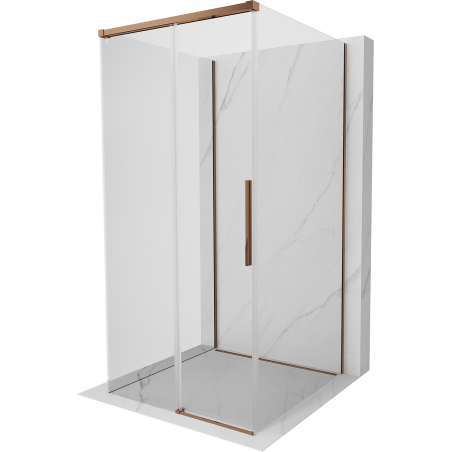 Mexen Rox-3S kabina prysznicowa 3-ścienna rozsuwana 110 x 110 cm, transparent, różowe złoto - 8C2-110-110-60-00-3S