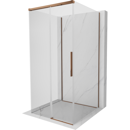 Mexen Rox-3S kabina prysznicowa 3-ścienna rozsuwana 120 x 120 cm, transparent, różowe złoto - 8C2-120-120-60-00-3S
