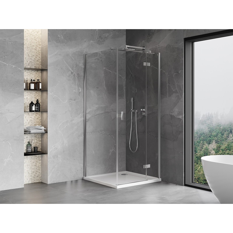 Mexen Mist-H T kabina prysznicowa uchylna prawa 80 x 80 cm, transparent, chrom - 8A5T-080-080-01-00-P