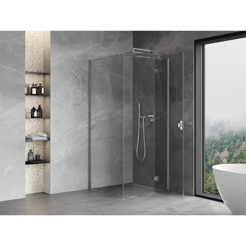 Mexen Mist-H T kabina prysznicowa uchylna prawa 100 x 100 cm, transparent, chrom - 8A5T-100-100-01-00-P
