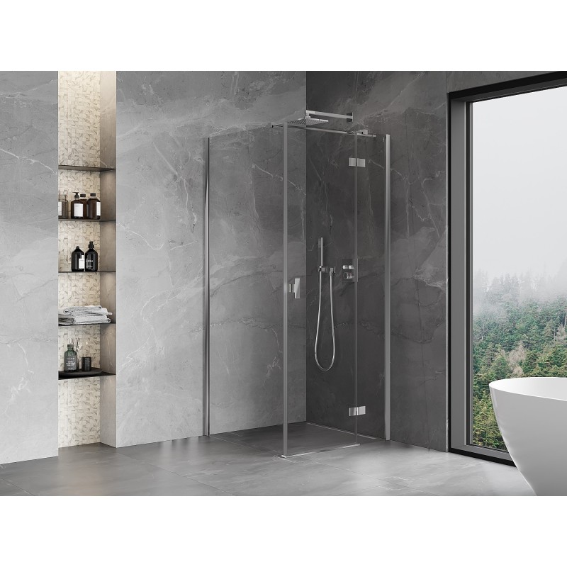 Mexen Mist-H T kabina prysznicowa uchylna prawa 100 x 100 cm, transparent, chrom - 8A5T-100-100-01-00-P