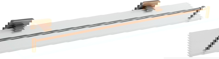 Mexen Arno wisząca półka szklana, miedź szczotkowana - 7020737-65