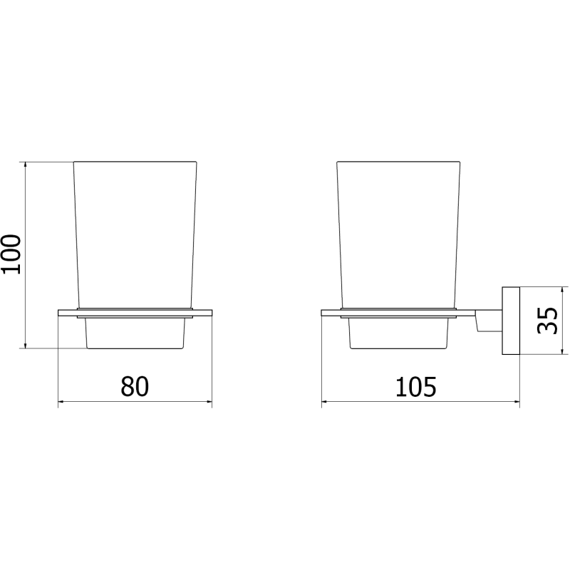 Mexen Arno kubek na szczoteczki, chrom - 7020738-00