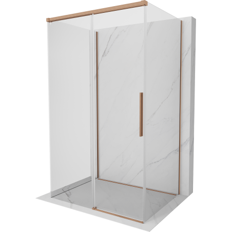 Mexen Rox-3S kabina prysznicowa 3-ścienna rozsuwana 160 x 85 cm, transparent, miedź szczotkowana - 8C2-160-085-65-00-3S