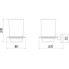Mexen Arno kubek na szczoteczki, black chrome - 7020738-73