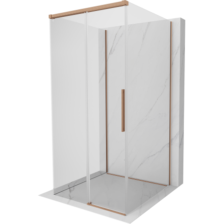 Mexen Rox-3S kabina prysznicowa 3-ścienna rozsuwana 90 x 90 cm, transparent, miedź szczotkowana - 8C2-090-090-65-00-3S