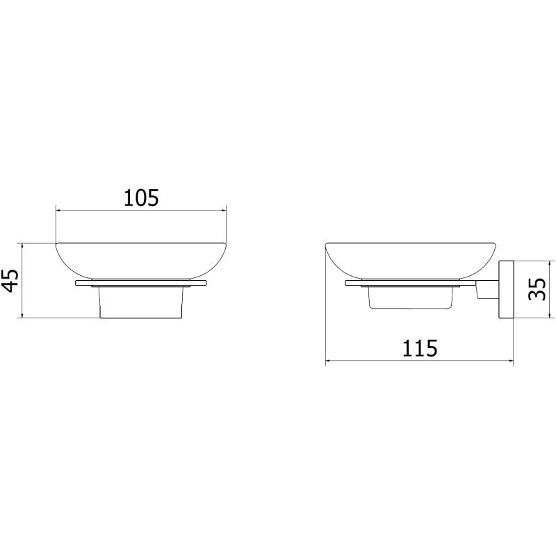 Mexen Arno mydelniczka, black chrome - 7020739-73