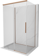 Mexen Rox-3S kabina prysznicowa 3-ścienna rozsuwana 90 x 100 cm, transparent, miedź szczotkowana - 8C2-090-100-65-00-3S