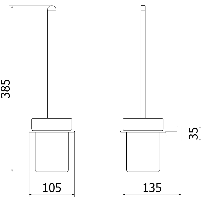 Mexen Arno szczotka toaletowa, miedź szczotkowana - 7020750-65