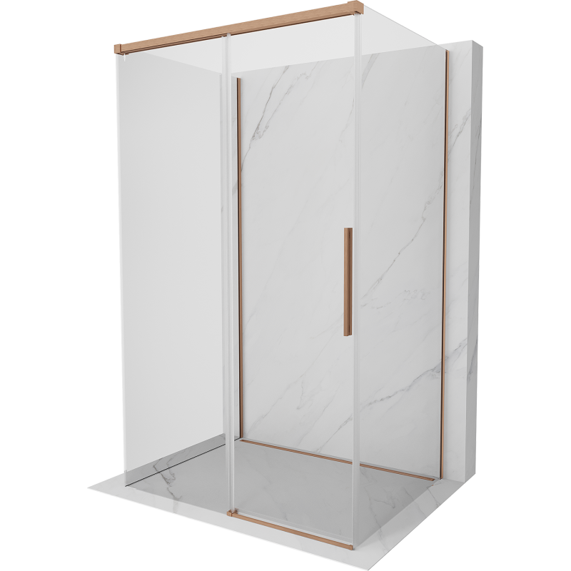 Mexen Rox-3S kabina prysznicowa 3-ścienna rozsuwana 120 x 110 cm, transparent, miedź szczotkowana - 8C2-120-110-65-00-3S