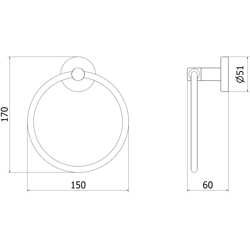 Mexen Remo wieszak na ręcznik, biały - 7050732-20