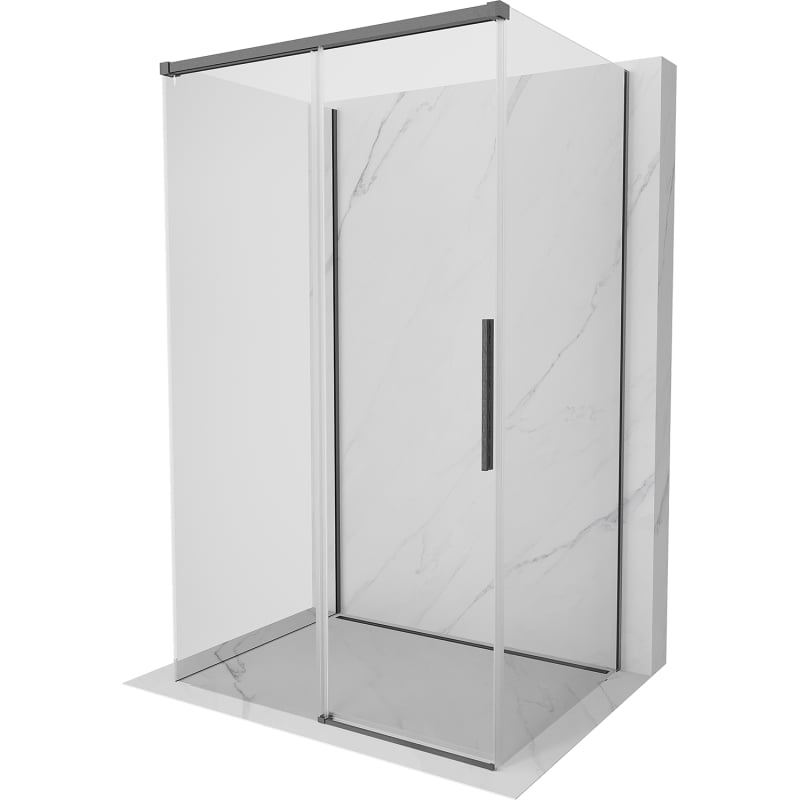 Mexen Rox-3S kabina prysznicowa 3-ścienna rozsuwana 100 x 80 cm, transparent, gun gray szczotkowany - 8C2-100-080-66-00-3S