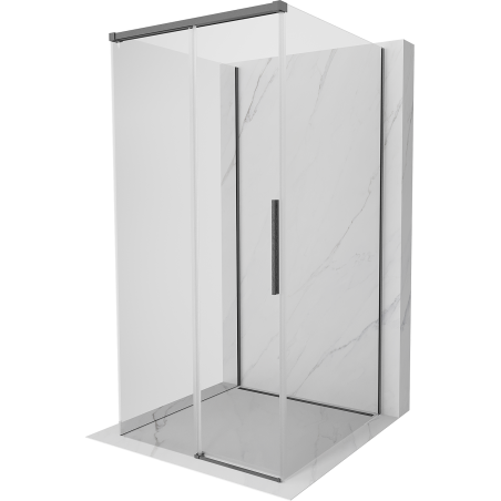 Mexen Rox-3S kabina prysznicowa 3-ścienna rozsuwana 90 x 90 cm, transparent, gun gray szczotkowany - 8C2-090-090-66-00-3S