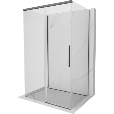 Mexen Rox-3S kabina prysznicowa 3-ścienna rozsuwana 130 x 90 cm, transparent, gun gray szczotkowany - 8C2-130-090-66-00-3S