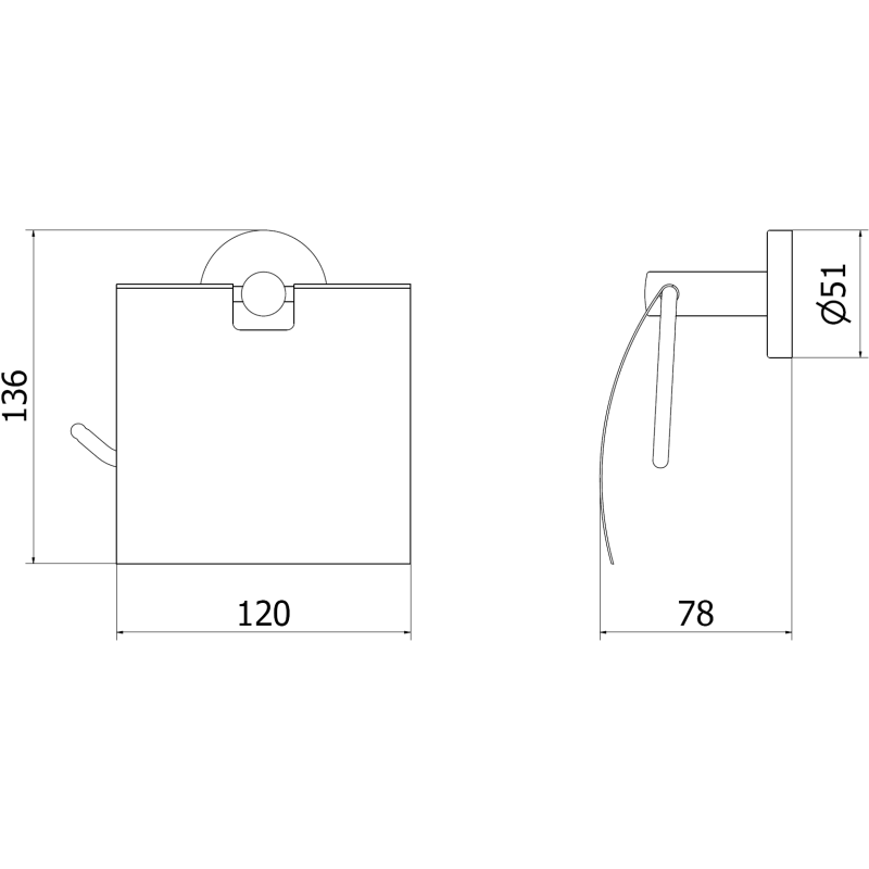 Mexen Remo uchwyt na papier toaletowy, czarny - 7050733-70