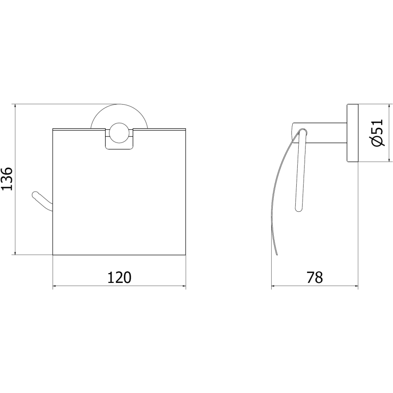Mexen Remo uchwyt na papier toaletowy, black chrome - 7050733-73