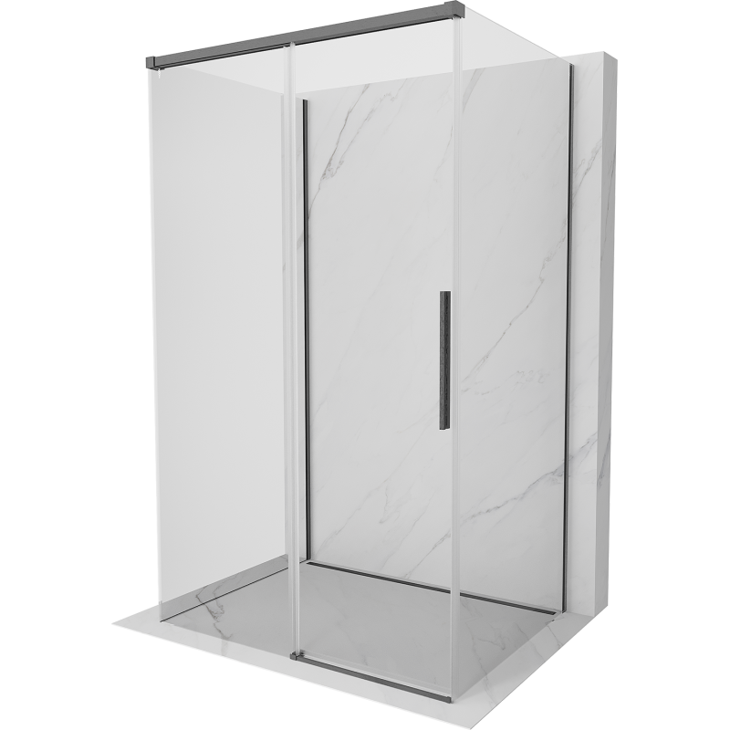 Mexen Rox-3S kabina prysznicowa 3-ścienna rozsuwana 120 x 100 cm, transparent, gun gray szczotkowany - 8C2-120-100-66-00-3S