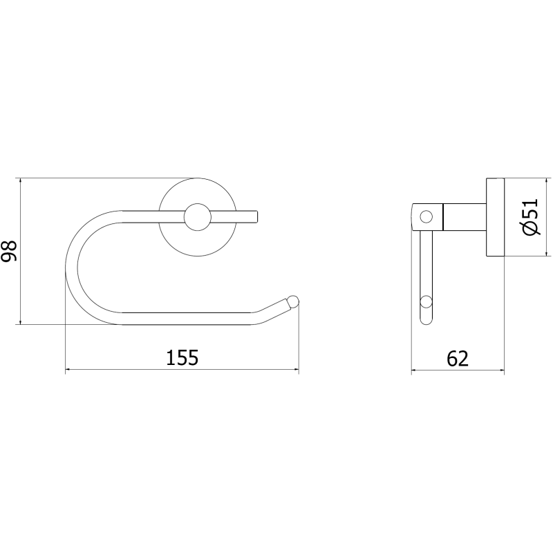 Mexen Remo uchwyt na papier toaletowy, różowe złoto - 70507333-60