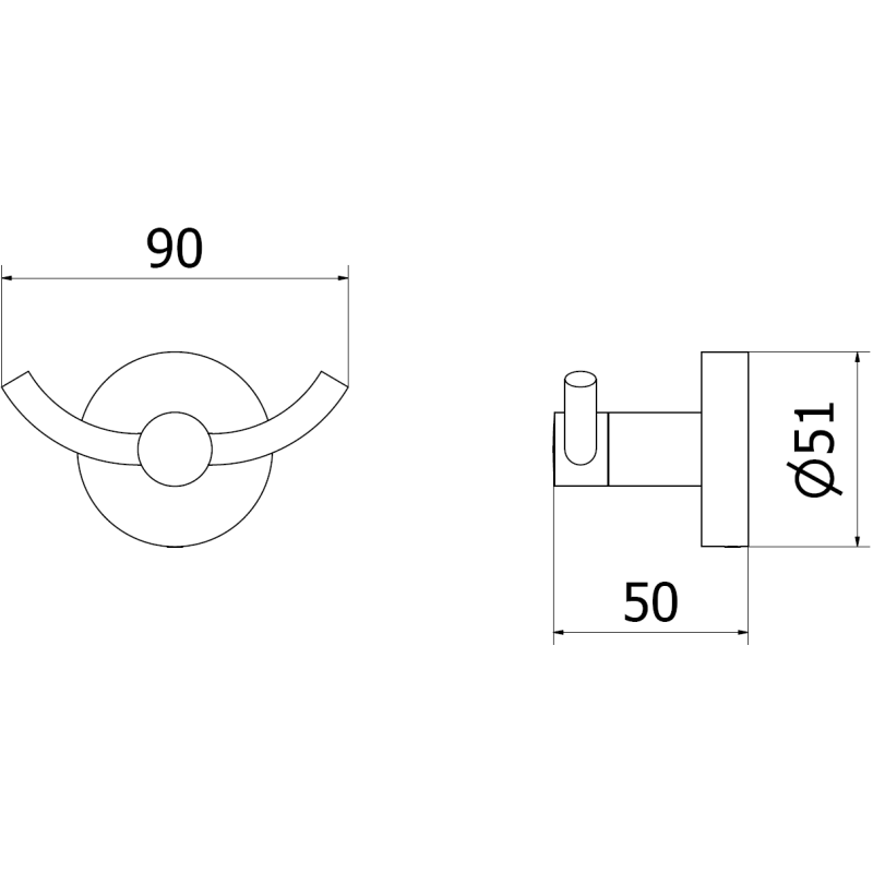 Mexen Remo podwójny haczyk na ręcznik, chrom - 70507352-00