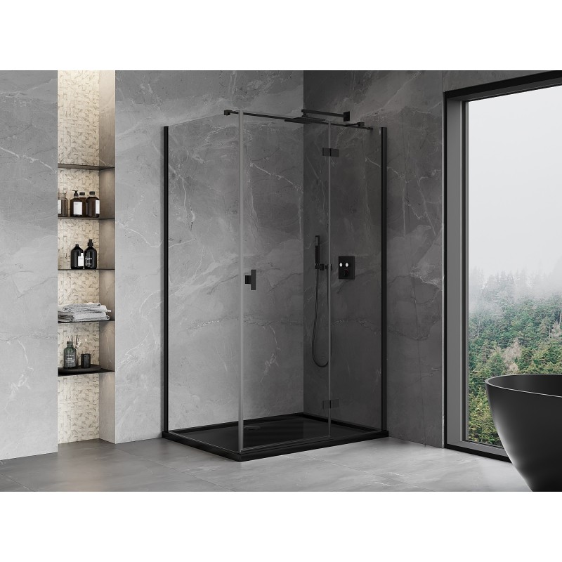 Mexen Mist-H T kabina prysznicowa uchylna prawa 120 x 85 cm, transparent, czarna - 8A5T-120-085-70-00-P