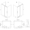 Mexen Rox-3S kabina prysznicowa 3-ścienna rozsuwana 140 x 85 cm, transparent, czarna - 8C2-140-085-70-00-3S