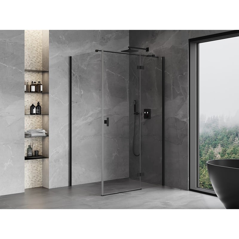 Mexen Mist-H T kabina prysznicowa uchylna prawa 105 x 90 cm, transparent, czarna - 8A5T-105-090-70-00-P