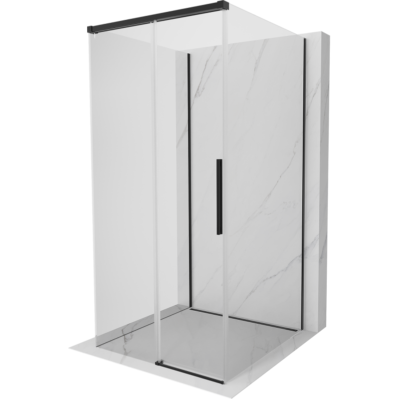 Mexen Rox-3S kabina prysznicowa 3-ścienna rozsuwana 95 x 95 cm, transparent, czarna - 8C2-095-095-70-00-3S