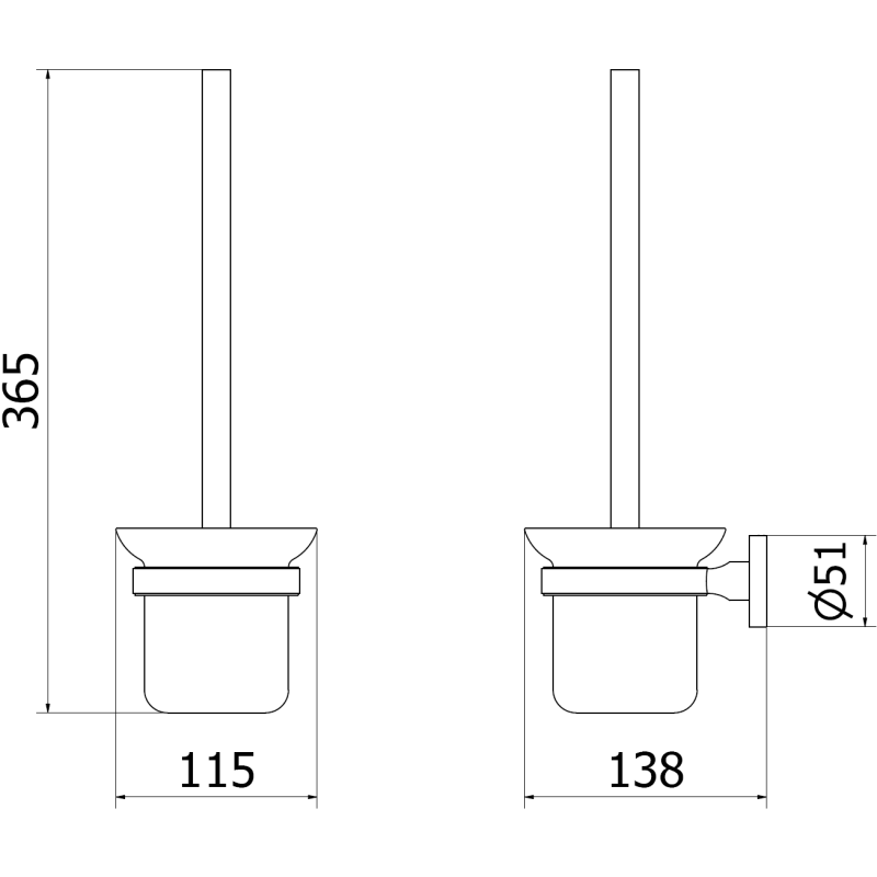 Mexen Remo szczotka toaletowa, złota - 7050750-50