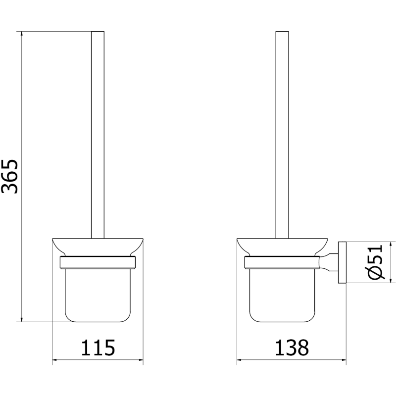 Mexen Remo szczotka toaletowa, biała - 7050750-20