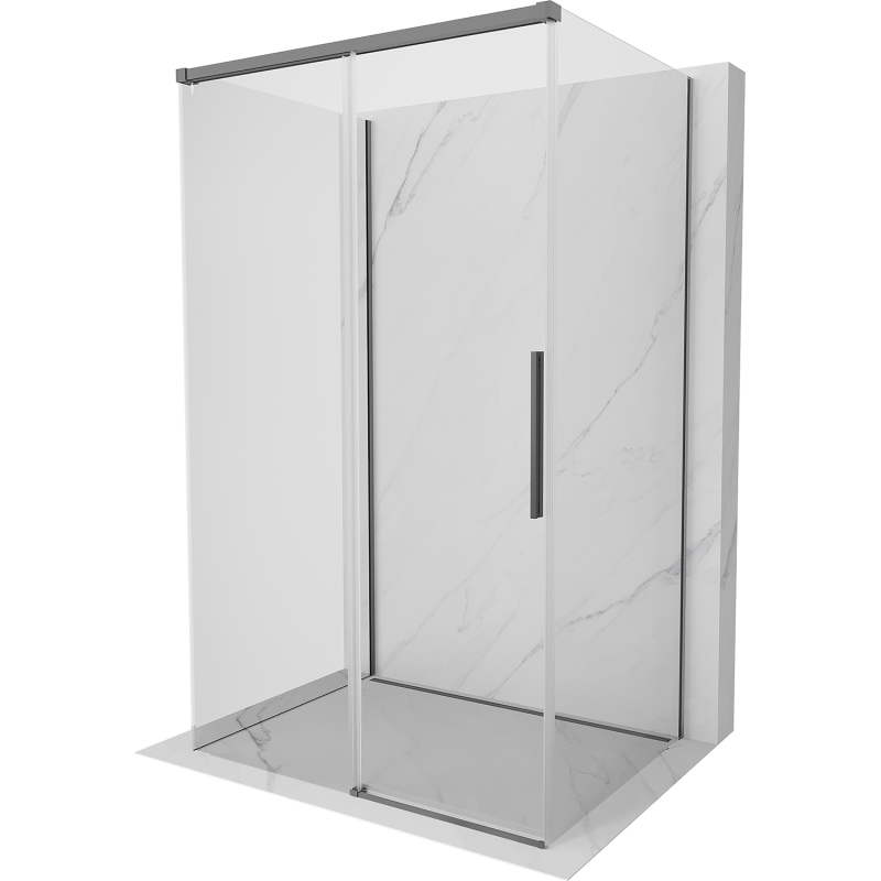 Mexen Rox-3S kabina prysznicowa 3-ścienna rozsuwana 100 x 70 cm, transparent, gun metal - 8C2-100-070-95-00-3S