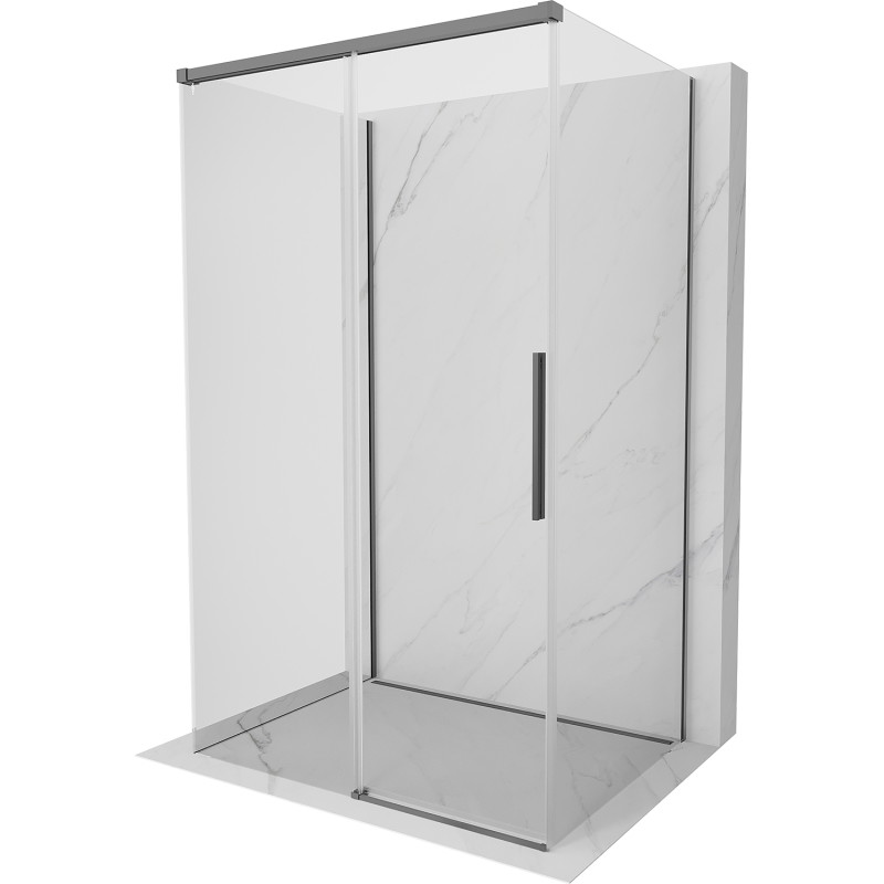 Mexen Rox-3S kabina prysznicowa 3-ścienna rozsuwana 150 x 75 cm, transparent, gun metal - 8C2-150-075-95-00-3S