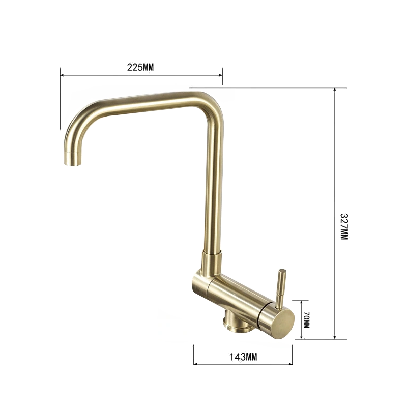 Mexen Madox bateria kuchenna podokienna, złota szczotkowana - 672000-50