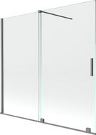 Mexen Velar parawan nawannowy 2-skrzydłowy rozsuwany 170 x 150 cm, transparent, gun metal - 896-170-000-01-95