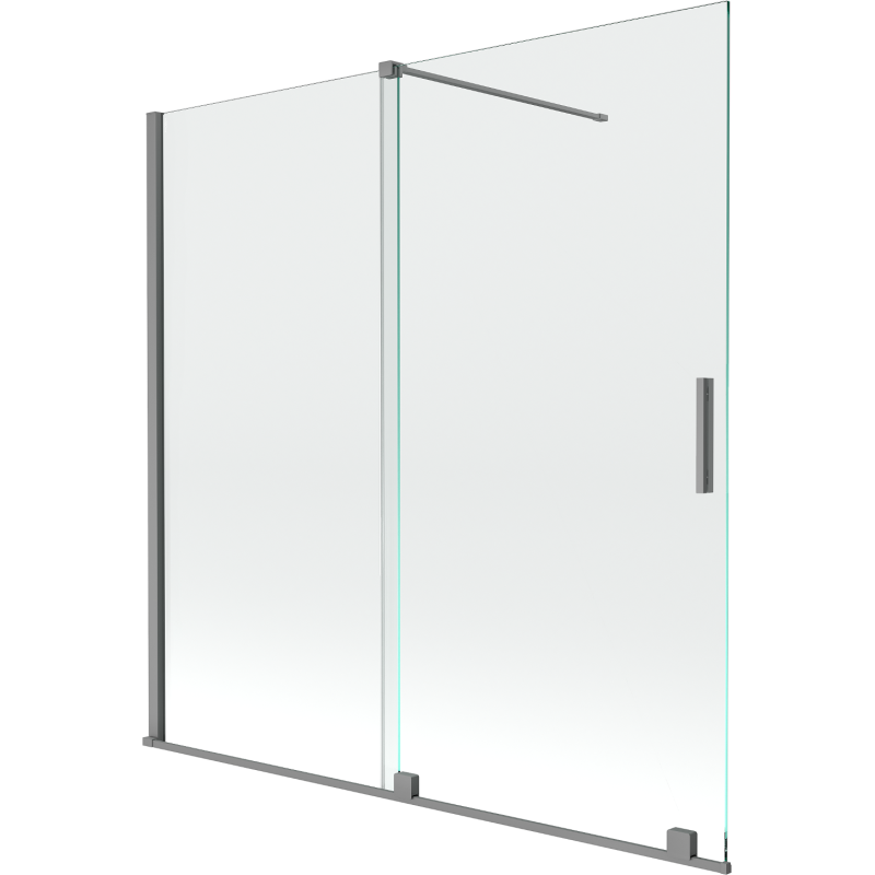 Mexen Velar parawan nawannowy 2-skrzydłowy rozsuwany 160 x 150 cm, transparent, gun metal - 896-160-000-01-95