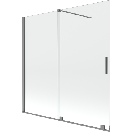 Mexen Velar parawan nawannowy 2-skrzydłowy rozsuwany 160 x 150 cm, transparent, gun metal - 896-160-000-01-95
