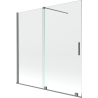 Mexen Velar parawan nawannowy 2-skrzydłowy rozsuwany 160 x 150 cm, transparent, gun metal - 896-160-000-01-95