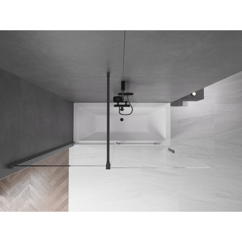 Mexen Velar parawan nawannowy 2-skrzydłowy rozsuwany 160 x 150 cm, transparent, gun metal - 896-160-000-01-95