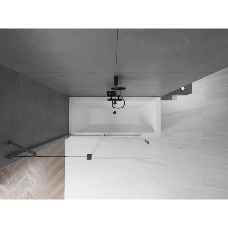 Mexen Velar parawan nawannowy 2-skrzydłowy rozsuwany 140 x 150 cm, transparent, gun metal - 896-140-000-01-95