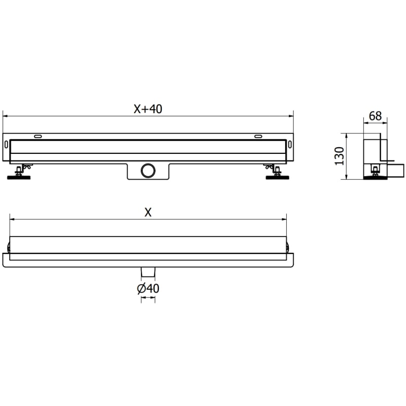 Mexen Flat Wall odpływ liniowy ścienny 2w1 100 cm, złoty - 1530100
