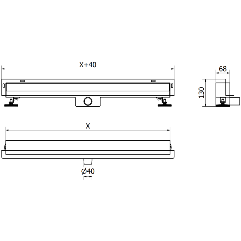 Mexen Flat Wall odpływ liniowy ścienny 2w1 90 cm, złoty - 1530090