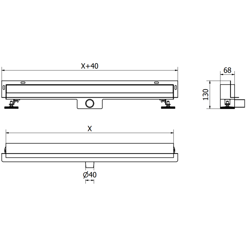 Mexen Flat Wall odpływ liniowy ścienny 2w1 80 cm, inox - 1030080