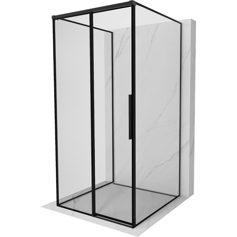 Mexen Rox-3S kabina prysznicowa 3-ścienna rozsuwana lewa 90 x 90 cm, czarna ramka, czarna - 8C2-090-090-70-70-3S-L