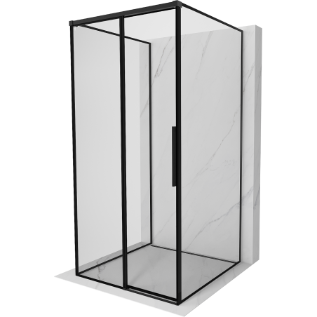 Mexen Rox-3S kabina prysznicowa 3-ścienna rozsuwana lewa 90 x 90 cm, czarna ramka, czarna - 8C2-090-090-70-70-3S-L