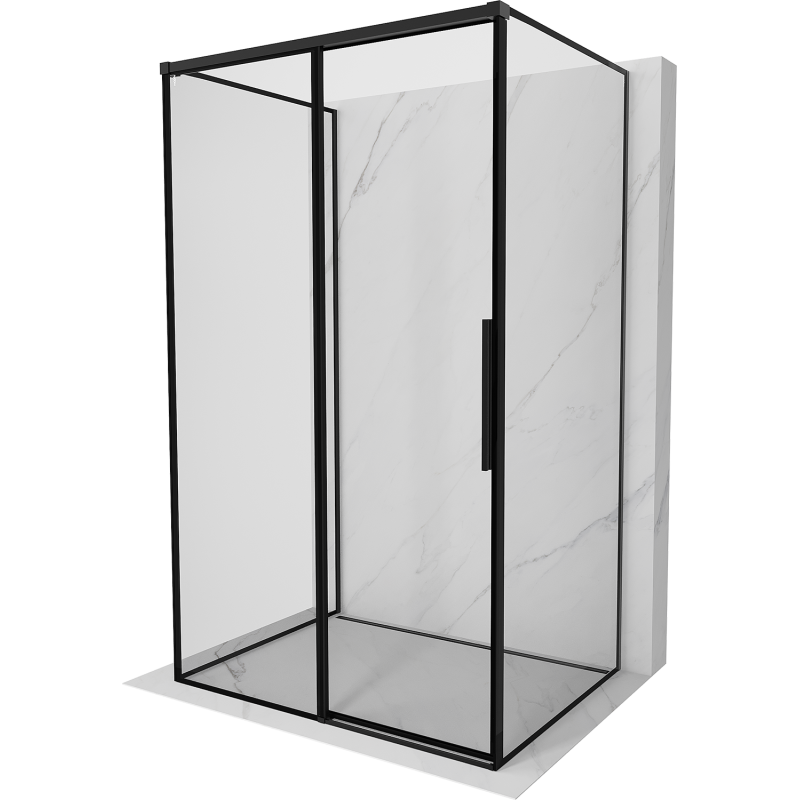 Mexen Rox-3S kabina prysznicowa 3-ścienna rozsuwana lewa 130 x 95 cm, czarna ramka, czarna - 8C2-130-095-70-70-3S-L