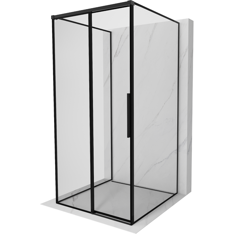 Mexen Rox-3S kabina prysznicowa 3-ścienna rozsuwana lewa 120 x 120 cm, czarna ramka, czarna - 8C2-120-120-70-70-3S-L