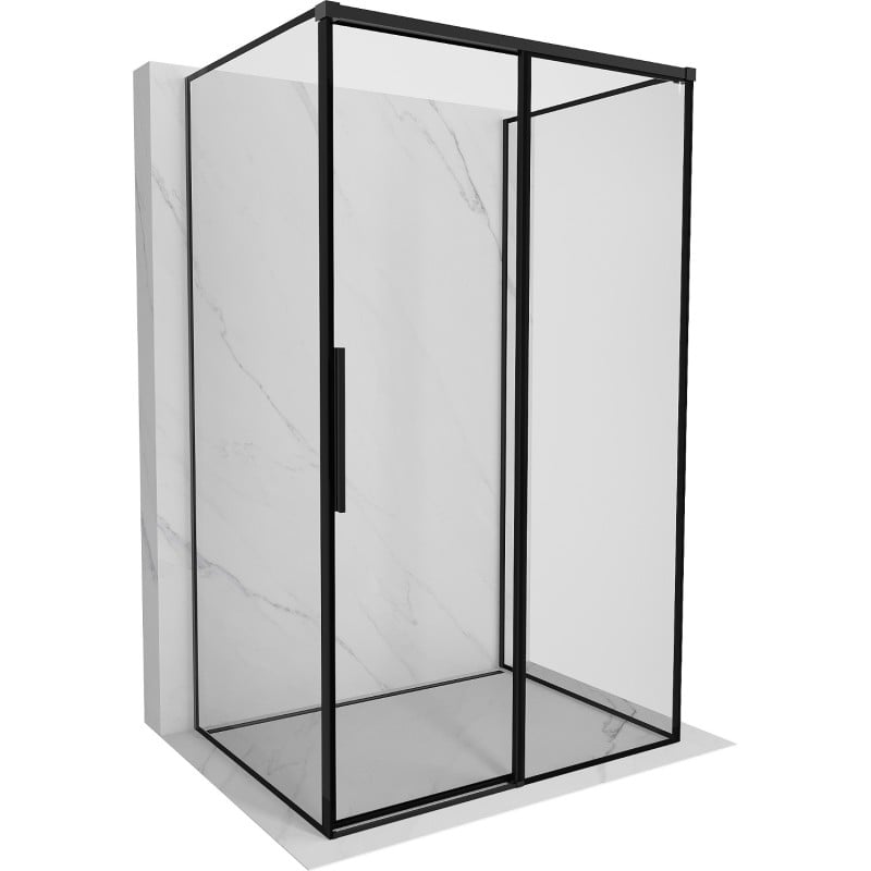 Mexen Rox-3S kabina prysznicowa 3-ścienna rozsuwana prawa 160 x 95 cm, czarna ramka, czarna - 8C2-160-095-70-70-3S-P