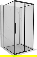 Mexen Rox-3S kabina prysznicowa 3-ścienna rozsuwana prawa 110 x 110 cm, czarna ramka, czarna - 8C2-110-110-70-70-3S-P