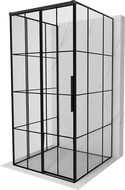 Mexen Rox-3S kabina prysznicowa 3-ścienna rozsuwana lewa 90 x 90 cm, czarna kratka, czarna - 8C2-090-090-70-77-3S-L